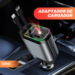 Cargador de Coche Retráctil 120W con Proyección de Cielo Estrellado (5 en 1)